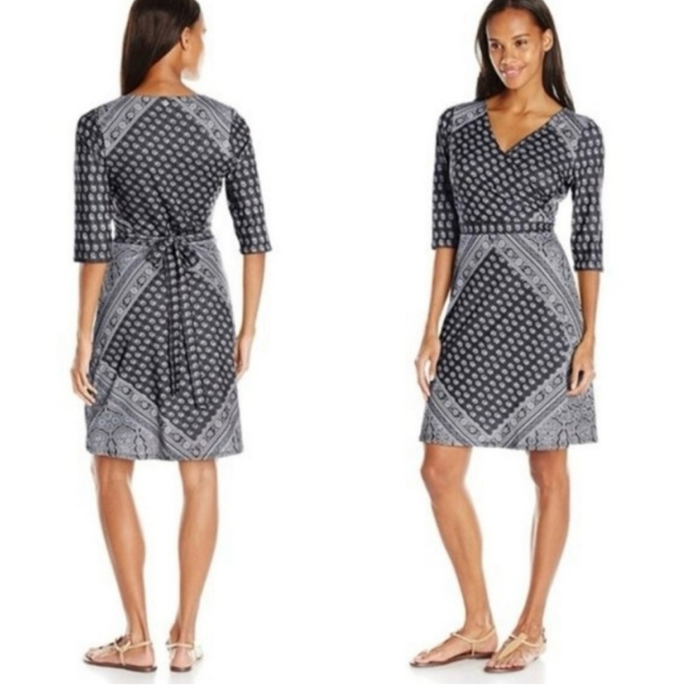 prAna Belladonna faux wrap dress Sz L - Picture 2 of 9